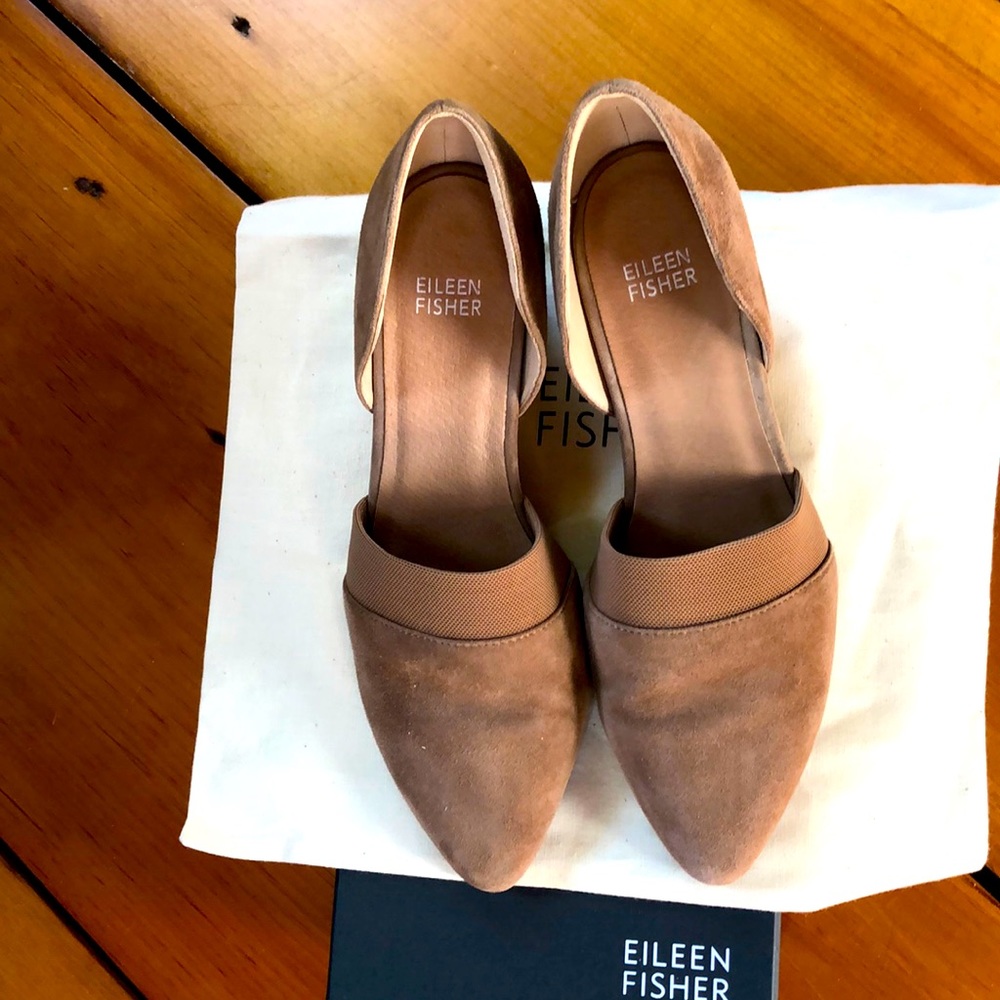Eileen Fisher Hilly Tan Suede shoe size 8 worn once excellent condition
